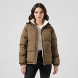 Damen Jacke | leichte Ausführung mit gesteppter Struktur – Braun
