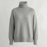 Damen Pullover | Rollkragen mit gerader Passform – Grau