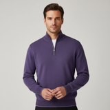 Herren Pullover | V-Ausschnitt mit Reißverschlussdetail – Lila