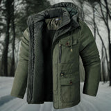 Herren Winterjacke | Lässig mit Kapuze und Taschen – Grün
