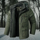 Warme herren-winterjacke mit wohlfühlfaktor – Armeegrün