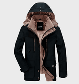 Herren Winterjacke | Kapuzenparka Mit Warmem Innenfutter – Schwarz