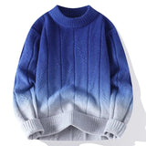 Farbverlauf Strickpullover für stilbewusste Männer – Blau