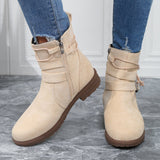 Zahara – trendige damenstiefel mit schnalle – Beige