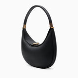 Fay | Kleine strukturierte Damenhandtasche aus echtem Leder mit Drehverschluss & Top-Handle – Schwarz