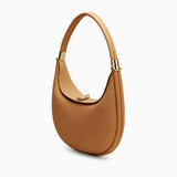 Fay | Kleine strukturierte Damenhandtasche aus echtem Leder mit Drehverschluss & Top-Handle – Braun
