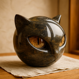 Felora | Katzenkopf-Skulptur – Gold