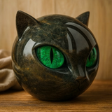 Felora | Katzenkopf-Skulptur – Grün