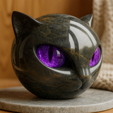 Felora | Katzenkopf-Skulptur – Lila