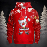 Festlicher Kapuzenpullover mit Verspielt-Design – Rot-Weiß