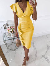 Figurbetontes Midi-Kleid - Maxine – Gelb