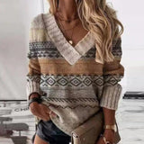 Pullover Damen V-Ausschnitt Strick | Leicht & Stilvoll – Braun
