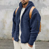 Finnegan - herren fleece-jacke mit kapuze – Blau