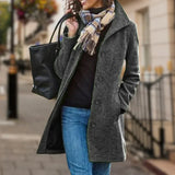 Petra - eleganter, warmer damenmantel – Grau