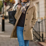 Petra - eleganter, warmer damenmantel – Braun