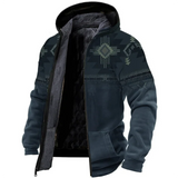 Vito – warme vintage-fleecejacken – Dunkelblau