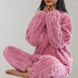 Fleece pyjamaset - Flauschig – Rosa
