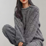 Fleece pyjamaset - Flauschig – Grau