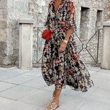 Flora - Elegantes Kleid – Schwarz