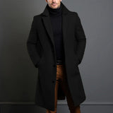 Franz | Eleganter Wollmantel für Herren Winter – Schwarz