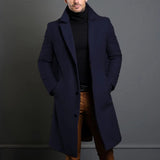 Franz | Eleganter Wollmantel für Herren Winter – Dunkelblau
