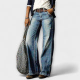 Neless – Weite Jeans mit High-Waist – Blau