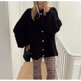Sally Übergröße Strickjacke – Schwarz
