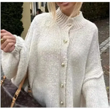 Sally Übergröße Strickjacke – Weiß