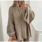 Sally Übergröße Strickjacke – Aprikose
