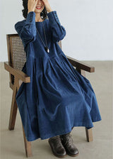 Corduroy Herbst/Winter Kleid - Emilia – Blau