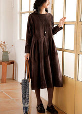 Corduroy Herbst/Winter Kleid - Emilia – Braun