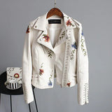 Floralyn-lederjacke – Beige