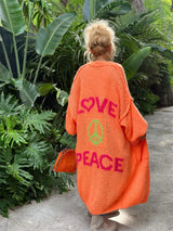 Damenstilvolle Strickjacke | Lang – Orange