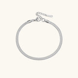 Gia Gold Herringbone Fußkettchen – Silber