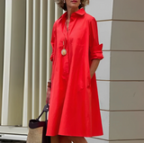 Shyla - Damen Midi‑Kleid – Rot