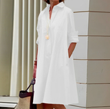 Shyla - Damen Midi‑Kleid – Weiß