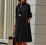 Shyla - Damen Midi‑Kleid – Schwarz