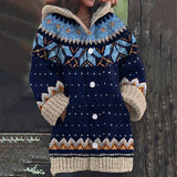 Gemütlicher Damen-cardigan mit knopfverschluss – Blau