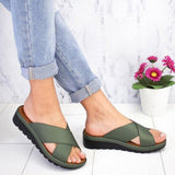 Vegane Komfort-Sandalen – Memory-Foam Fußbett, Verstellbare Riemen – Grün