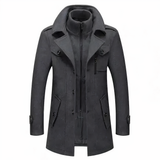 Modische Doppelkragenjacke für Männer - Grayson – Grau