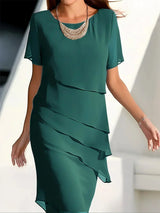 Kallira - Elegantes Shiftkleid – Grün