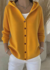 Alsira - Soft-Touch-Kapuzenstrickjacke – Gelb