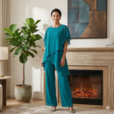 Jessenia - Set aus Lagenlook-Tunika und Hose – Grün