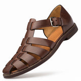 Emil | Premium Herren-Sandalen im Gladiator-Stil – Rotbraun