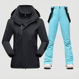 Damenset | Skibekleidung mit Jacke und Hose – Schwarz