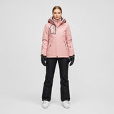 Damen Skiset | Kapuze Jacke Hose zweiteilig geschlossene Form – Rosa
