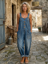 Telina - Latzhose mit Knopfverschluss – Denim
