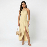 Phaedra - Fließendes Wickelkleid – Gelb