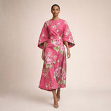 Evarin - Florales Soft-Touch-Midi-Kleid – Rosa