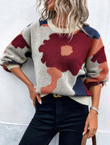 Gemusterter Damenpullover mit Modernem Schnitt – Braun